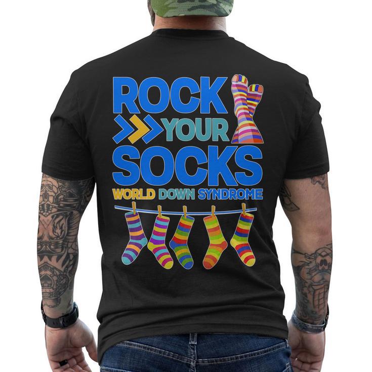 Rock Your Socks World Down Syndrome Awareness Day Tshirt Men's Crewneck Short Sleeve Back Print T-shirt