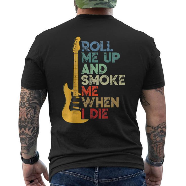 Roll Me Up And Smoke Me When I Die Guitar Men's T-shirt Back Print