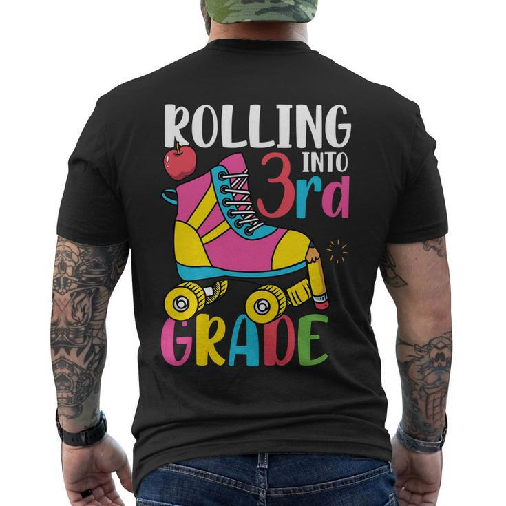 Rolling Into 3Rd Grade Back To School Men's Crewneck Short Sleeve Back Print T-shirt