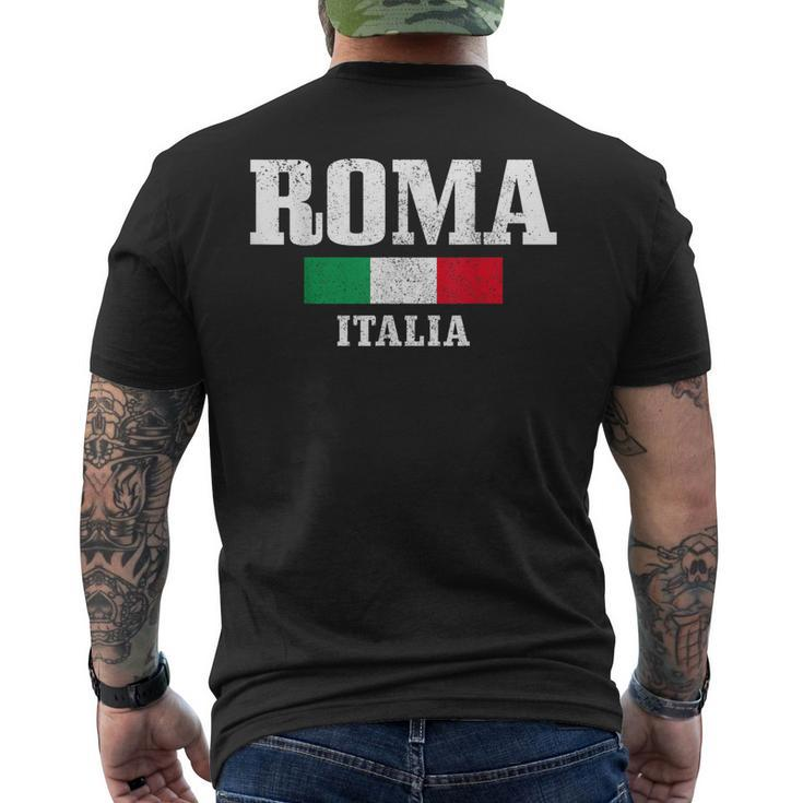 Rome Italy Roma Italia Vintage Italian Flag Men's T-shirt Back Print