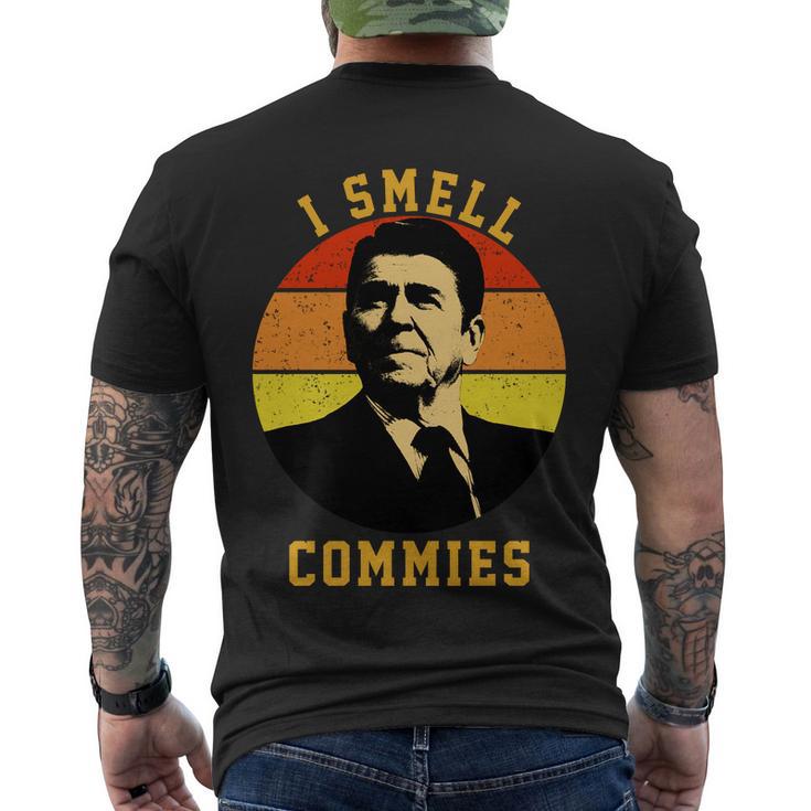 Ronald Reagan I Smell Commies Tshirt Men's Crewneck Short Sleeve Back Print T-shirt