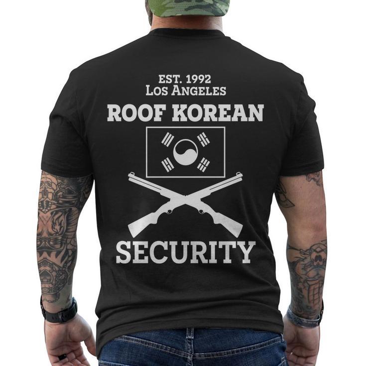 Roof Korean Security Est 1992 Los Angeles Tshirt Men's Crewneck Short Sleeve Back Print T-shirt