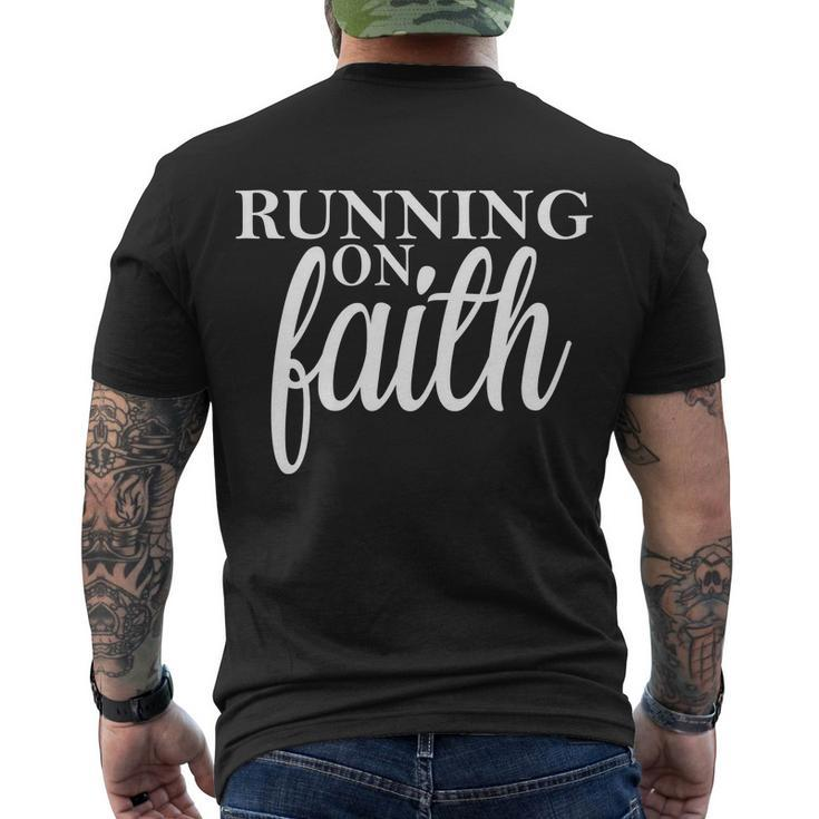 Running On Faith Men's Crewneck Short Sleeve Back Print T-shirt