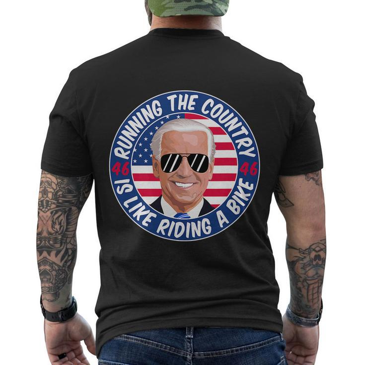 Running The Country Is Like Riding A Bike Joe Biden Men's Crewneck Short Sleeve Back Print T-shirt