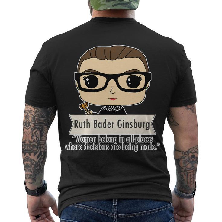 Ruth Bader Ginsburg Cute Cartoon Quote Men's Crewneck Short Sleeve Back Print T-shirt