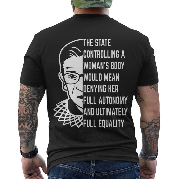 Ruth Bader Ginsburg Defend Roe V Wade Rbg Pro Choice Abortion Rights Feminism Men's Crewneck Short Sleeve Back Print T-shirt