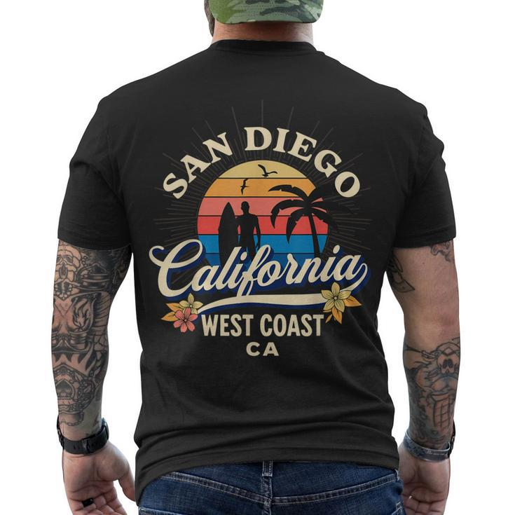San Diego California Beach Surf Summer Vacation Vintage V3 Men's T-shirt Back Print
