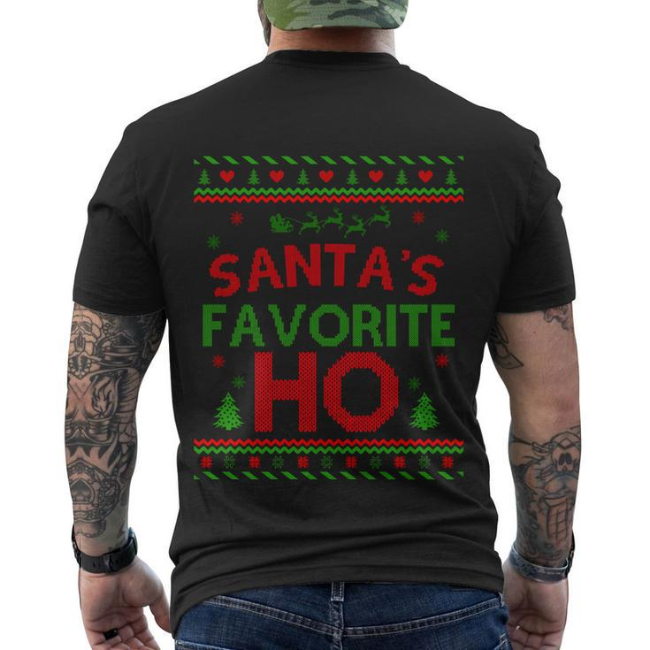 Santas Favorite Ho Ugly Christmas Sweater Christmas In July Gift Men's Crewneck Short Sleeve Back Print T-shirt