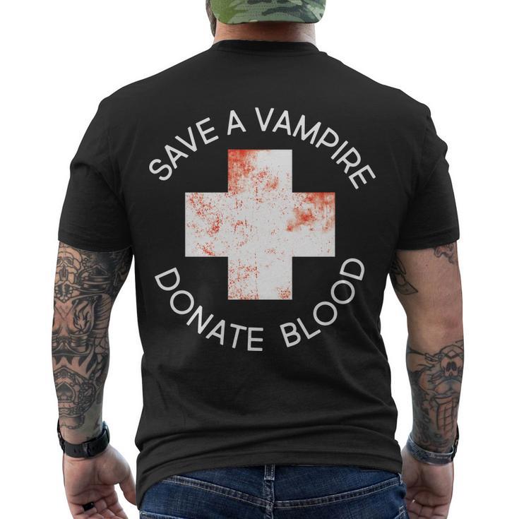 Save A Vampire Donate Blood Tshirt Men's Crewneck Short Sleeve Back Print T-shirt