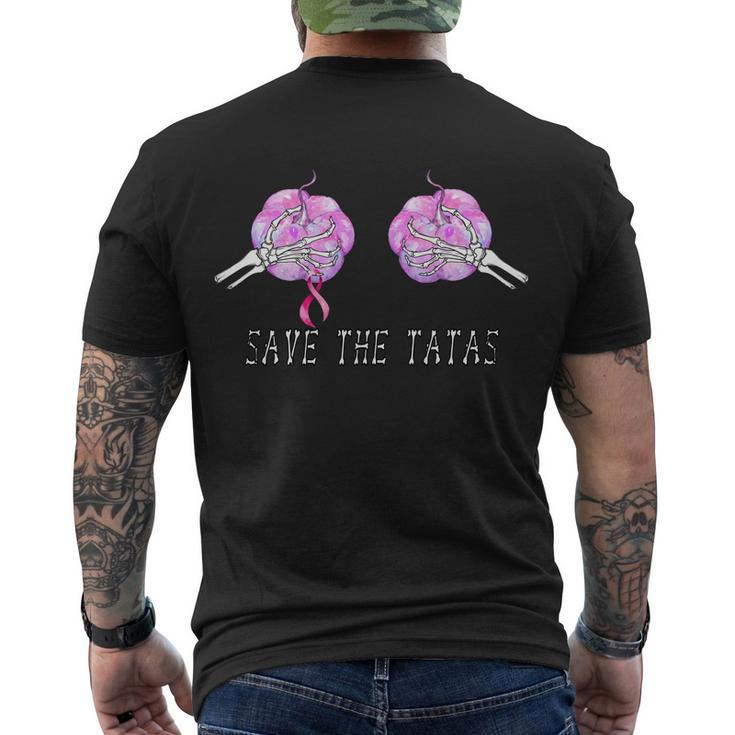 Save The Tatas Halloween Breast Cancer Awareness Tshirt Men's Crewneck Short Sleeve Back Print T-shirt
