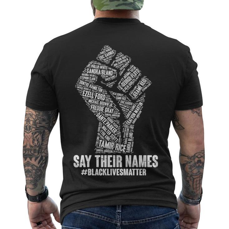 Say Their Names Blacklivesmatter Men's Crewneck Short Sleeve Back Print T-shirt