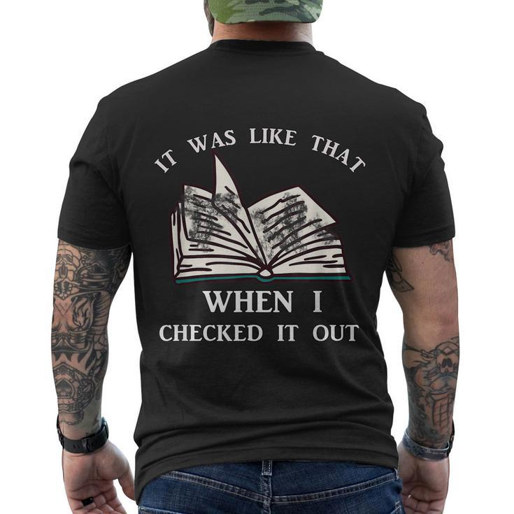 School Library Funny For Librarian Tshirt Men's Crewneck Short Sleeve Back Print T-shirt