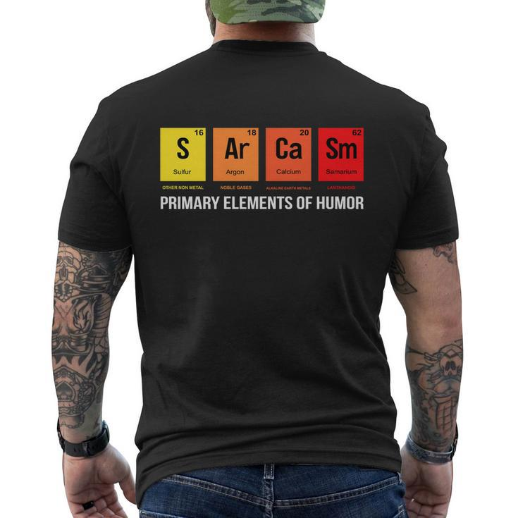 Science Sarcasm S Ar Ca Sm Primary Elements Of Humor Tshirt Men's Crewneck Short Sleeve Back Print T-shirt