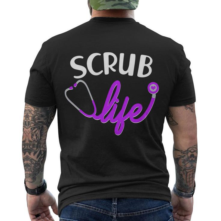 Scrub Life Stethoscope Tshirt Men's Crewneck Short Sleeve Back Print T-shirt
