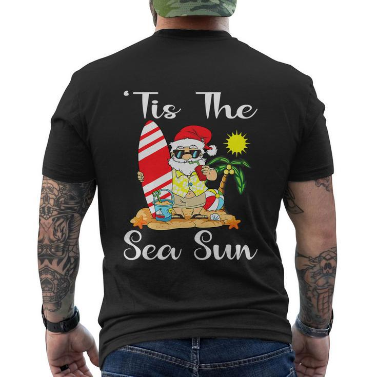 Sea Sun Christmas In July Santa Surfing Lake Party Men's Crewneck Short Sleeve Back Print T-shirt