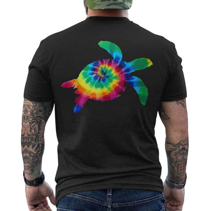 Sea Turtle Tie Dye Vintage Scuba Diving Diver Turtle Men's T-shirt Back Print