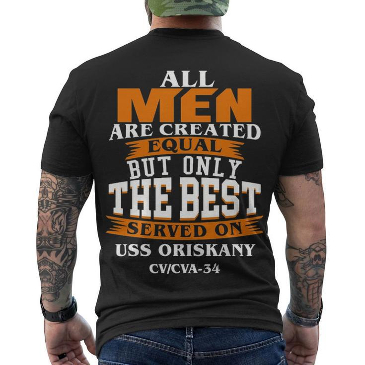 Served On Uss Oriskany Cv  Men's Crewneck Short Sleeve Back Print T-shirt