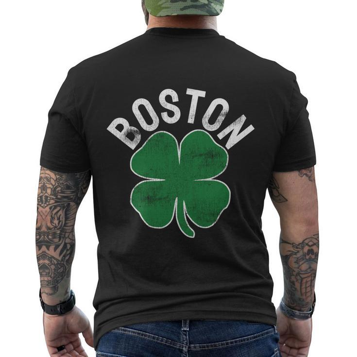 Shamrock Massachusetts Boston St Patricks Day Irish Green Men's T-shirt Back Print