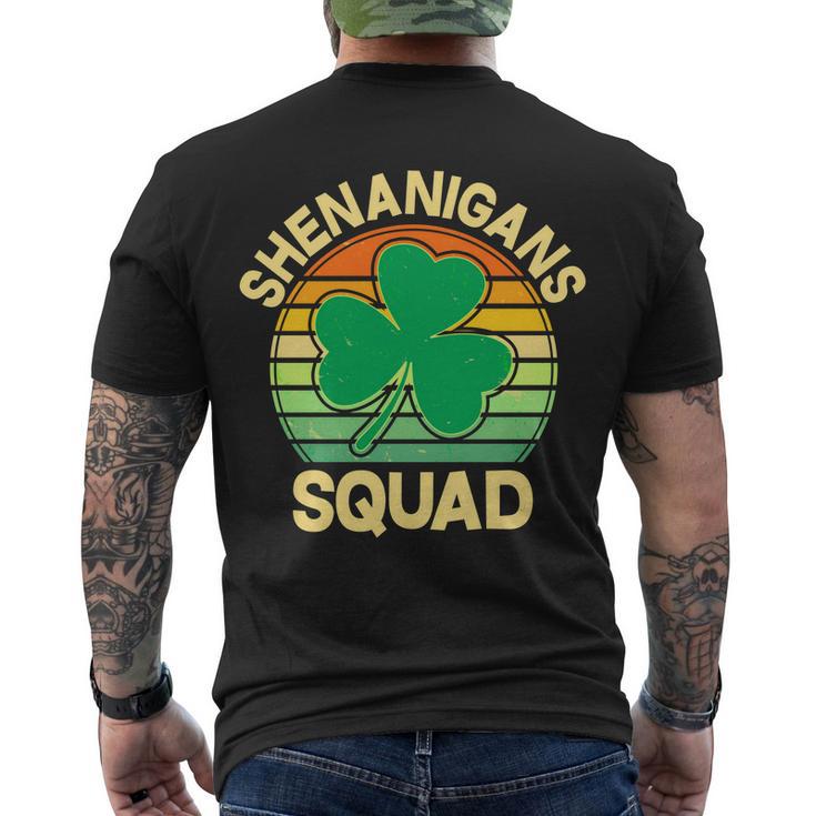 Shenanigans Squad Shamrock St Patricks Day Men's Crewneck Short Sleeve Back Print T-shirt