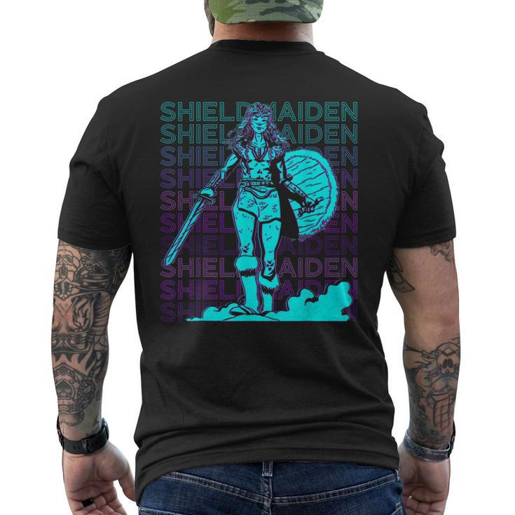Shieldmaiden Shield Maiden Viking Norse Mythology Retro Men's T-shirt Back Print