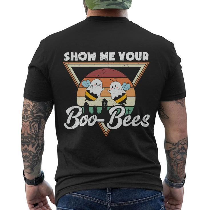 Show Me Your Boo Bees Halloween Quote Men's Crewneck Short Sleeve Back Print T-shirt