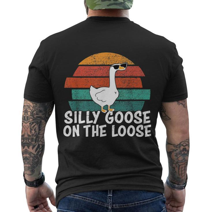 Silly Goose On The Loose Vintage Retro Sunset Tshirt Men's Crewneck Short Sleeve Back Print T-shirt