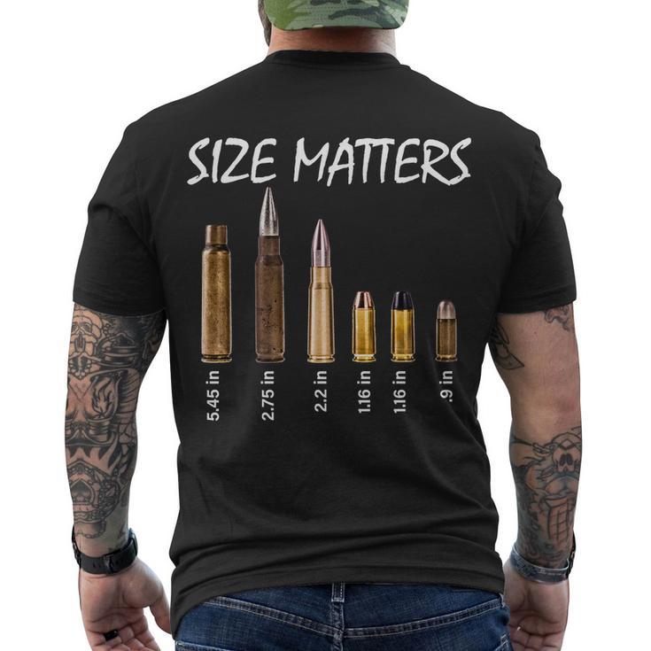 Size Matters Guns And Bullets Tshirt Men's Crewneck Short Sleeve Back Print T-shirt