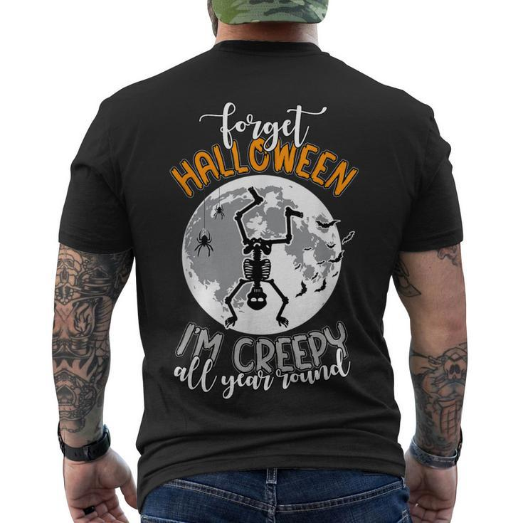 Skeleton Dancing Happy Halloween Creepy Autumn Men's T-shirt Back Print