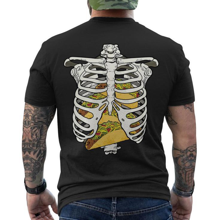 Skeleton Rib Cage Filled With Tacos Tshirt Men's Crewneck Short Sleeve Back Print T-shirt