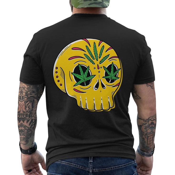 Skull Weed Men's Crewneck Short Sleeve Back Print T-shirt