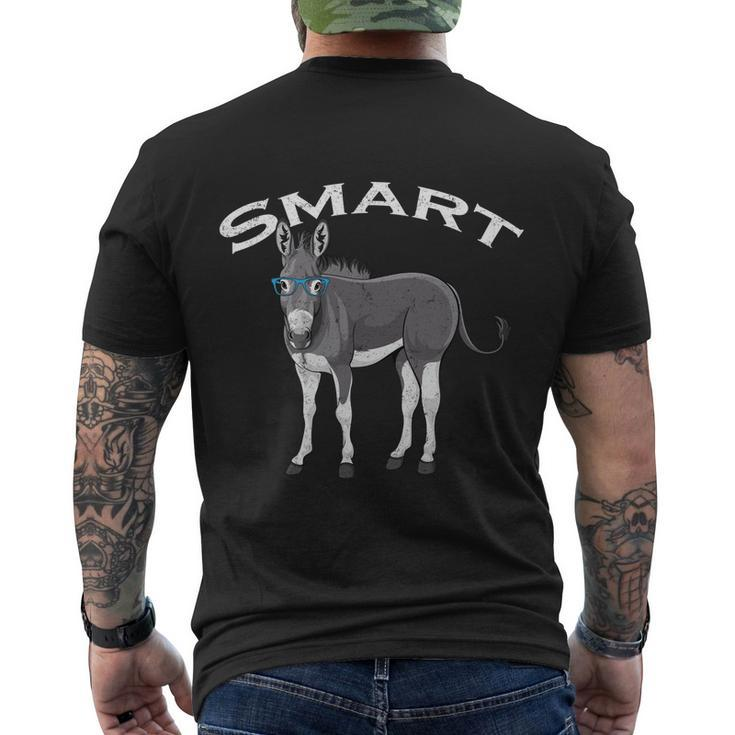Smart Donkey Lover Sarcastic Adult Humor Blue Glasses Gift Men's Crewneck Short Sleeve Back Print T-shirt