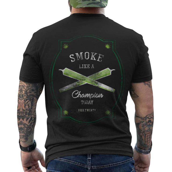 Smoke Like A Champion Men's Crewneck Short Sleeve Back Print T-shirt