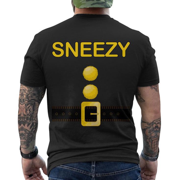 Sneezy Dwarf Costume Men's Crewneck Short Sleeve Back Print T-shirt