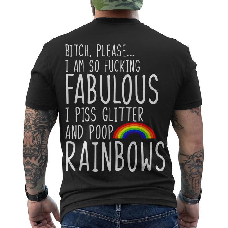 So Fabulous I Piss Glitter And Poop Rainbows Men's Crewneck Short Sleeve Back Print T-shirt