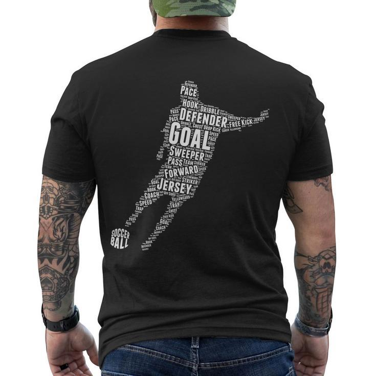Soccer Futbol Player Word Art Tshirt Men's Crewneck Short Sleeve Back Print T-shirt