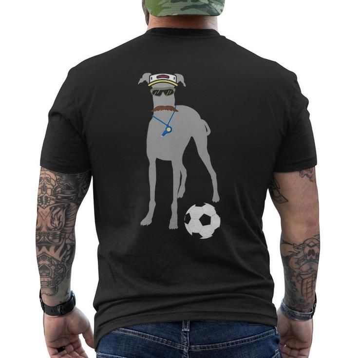 Soccer Idea Fans- Sporty Dog Coach Hound Men's Back Print T-shirt