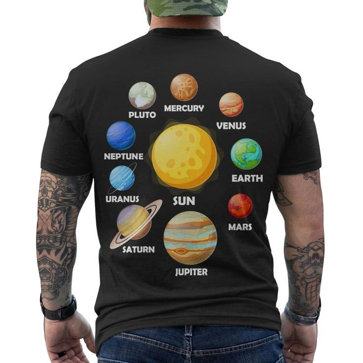 Solar System Planets Sun Mars Men's Crewneck Short Sleeve Back Print T-shirt