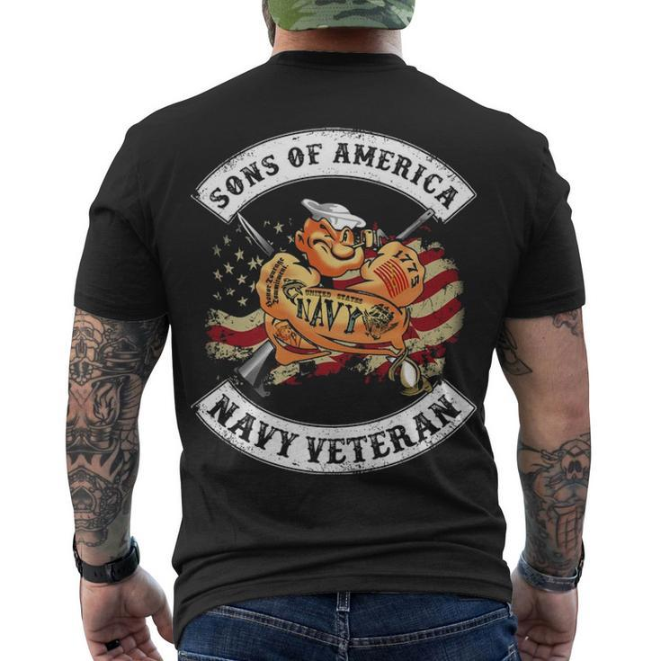 Son Of America Navy Veteran Men's Crewneck Short Sleeve Back Print T-shirt