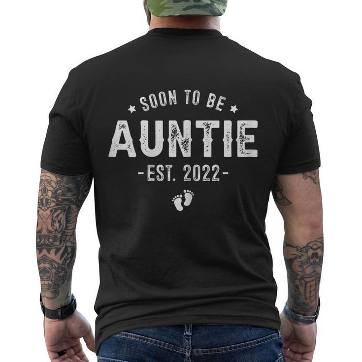 Soon To Be Auntie 2022 Promoted To Auntie Baby Reveal Aunt Men's Crewneck Short Sleeve Back Print T-shirt