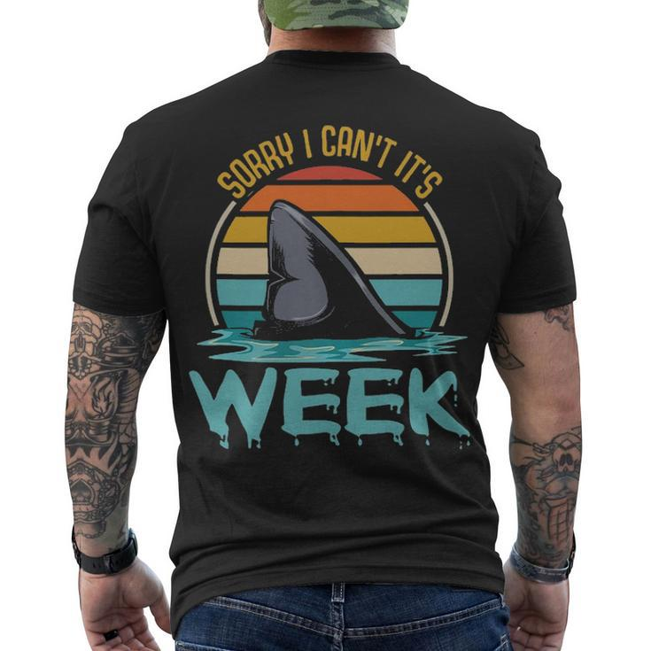 Sorry I Cant Its Week Ocean Scuba Diving Shark Lover Men's T-shirt Back Print