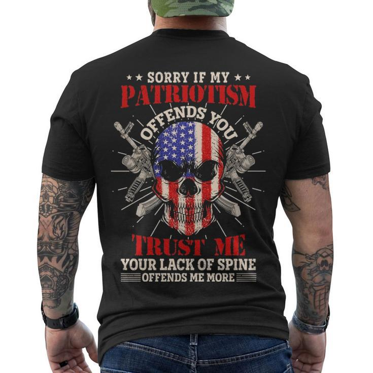 Sorry If My Patriotism Offends You Men's Crewneck Short Sleeve Back Print T-shirt