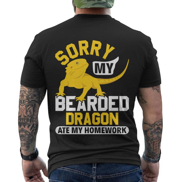 Sorry My Bearded Dragon Ate My Homework Lizard Lover Gift Men's Crewneck Short Sleeve Back Print T-shirt