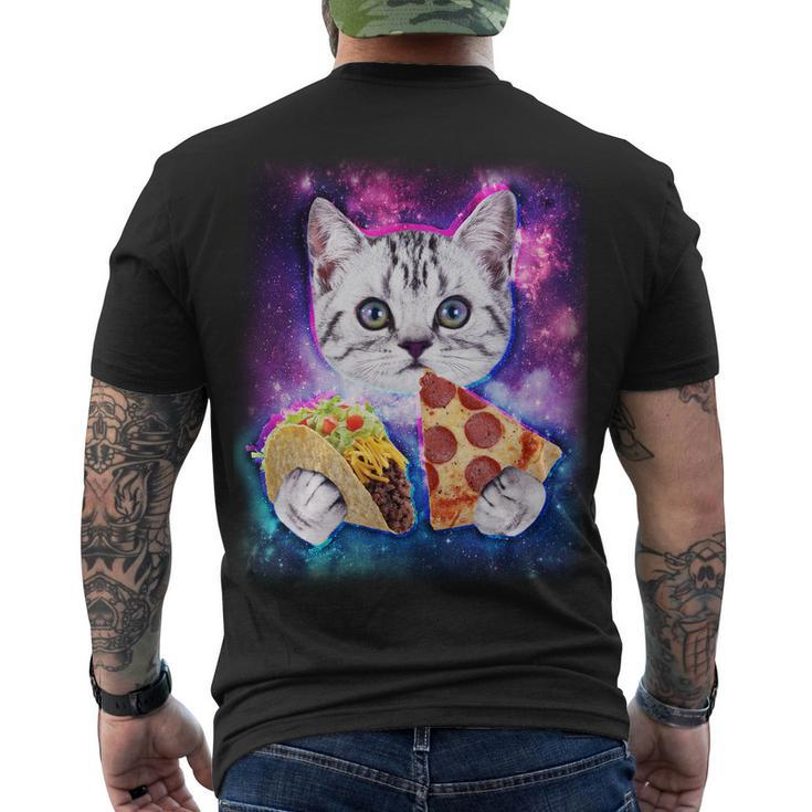 Space Cat Pizza And Tacos Tshirt Men's Crewneck Short Sleeve Back Print T-shirt