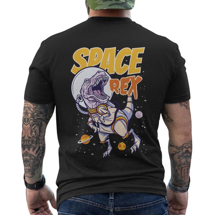 Space Rex Dinosaur Galaxy Men's Crewneck Short Sleeve Back Print T-shirt