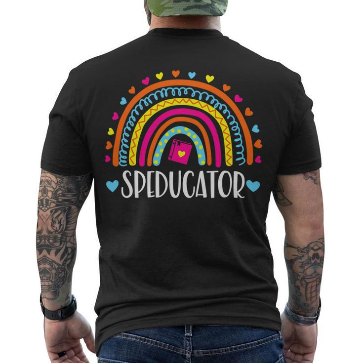 Speducator Rainbow Heart Special Education Teacher Sped Ed Men's T-shirt Back Print