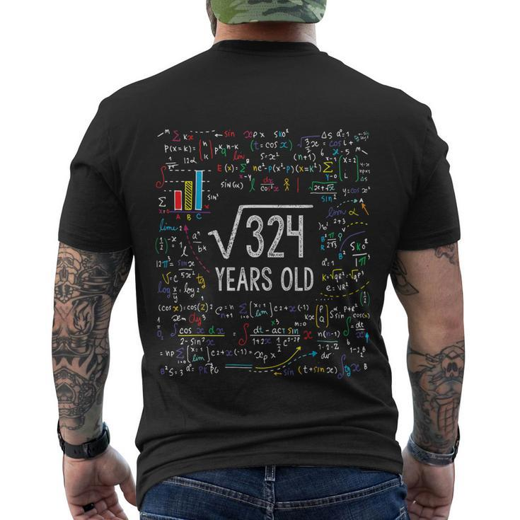 Square Root Of 324 18Th Birthday 18 Year Old Funny Gift Math Bday Cute Gift Men's Crewneck Short Sleeve Back Print T-shirt