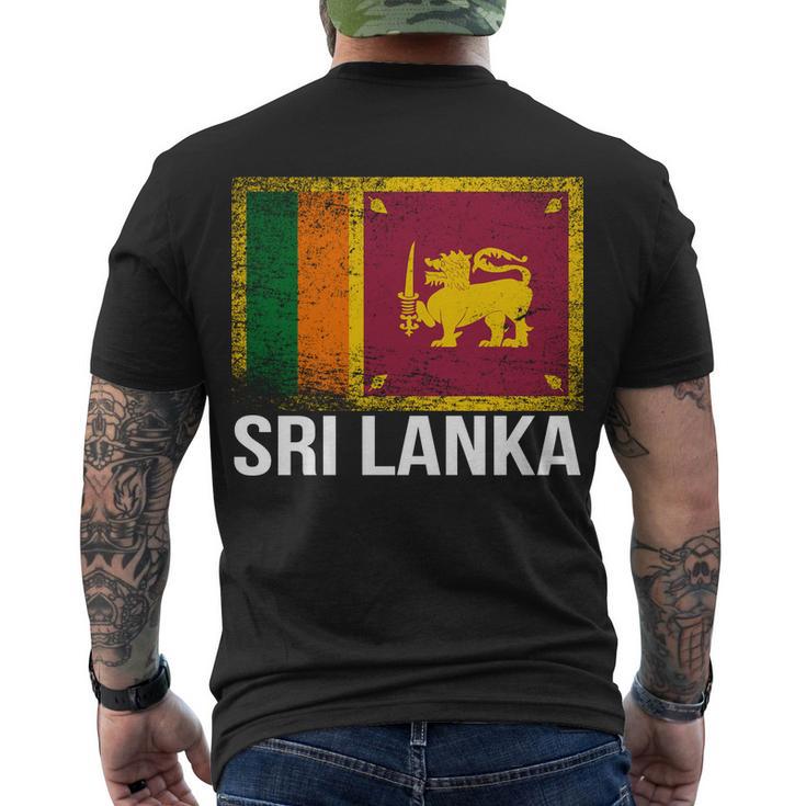 Sri Lanka Flag Men's Crewneck Short Sleeve Back Print T-shirt