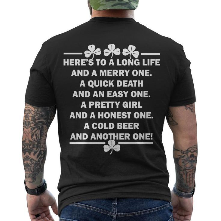 St Patricks Day Cold Beer Toast Men's Crewneck Short Sleeve Back Print T-shirt