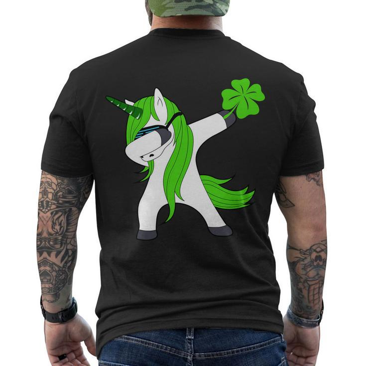 St Patricks Day Dabbing Irish Unicorn Men's T-shirt Back Print