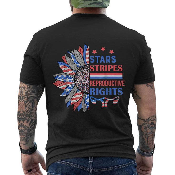 Star Stripes Reproductive Rights America Sunflower Pro Choice Pro Roe Men's Crewneck Short Sleeve Back Print T-shirt